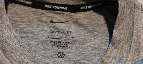 Nuovo! Nike Running Dri-fit Camicia Donna Taglia Large Grigio Manica Lunga Riflettente - Foto 5 di 7