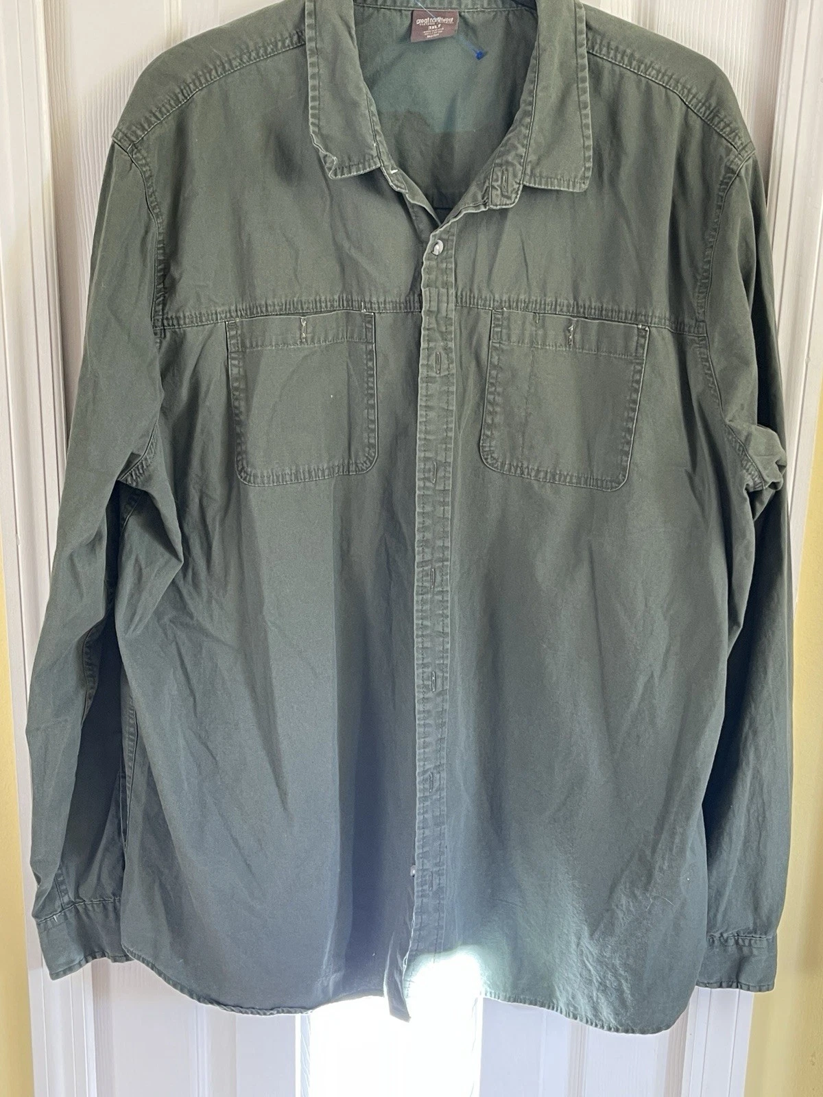 Great Northwest Clothing Co. Hunter Green Long Sleeve Button Shirt Men Size 3XLT