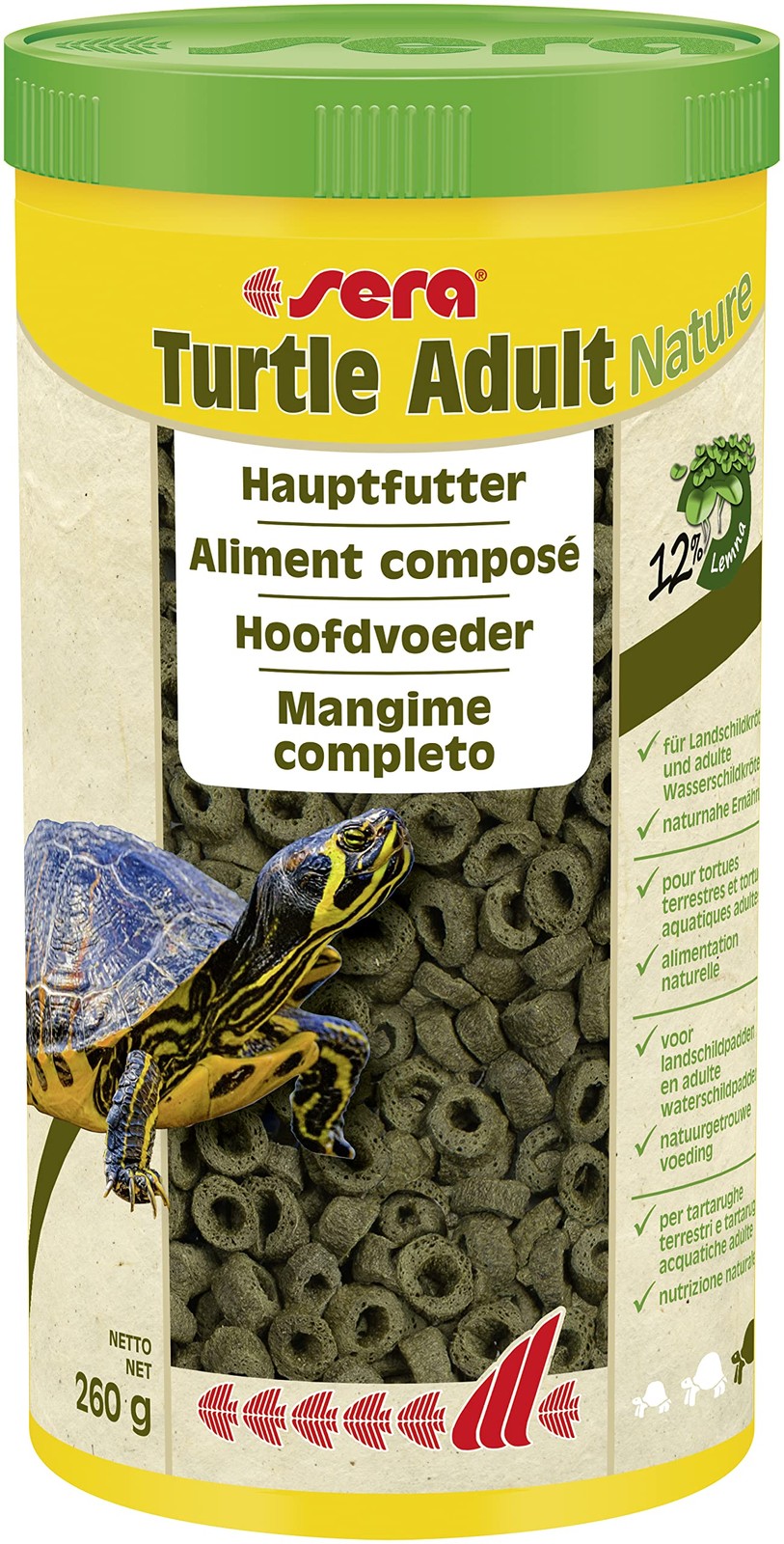 Mangime Tartarughe Terrestri Sera Turtle Adult Nature 1L - Dieta Green