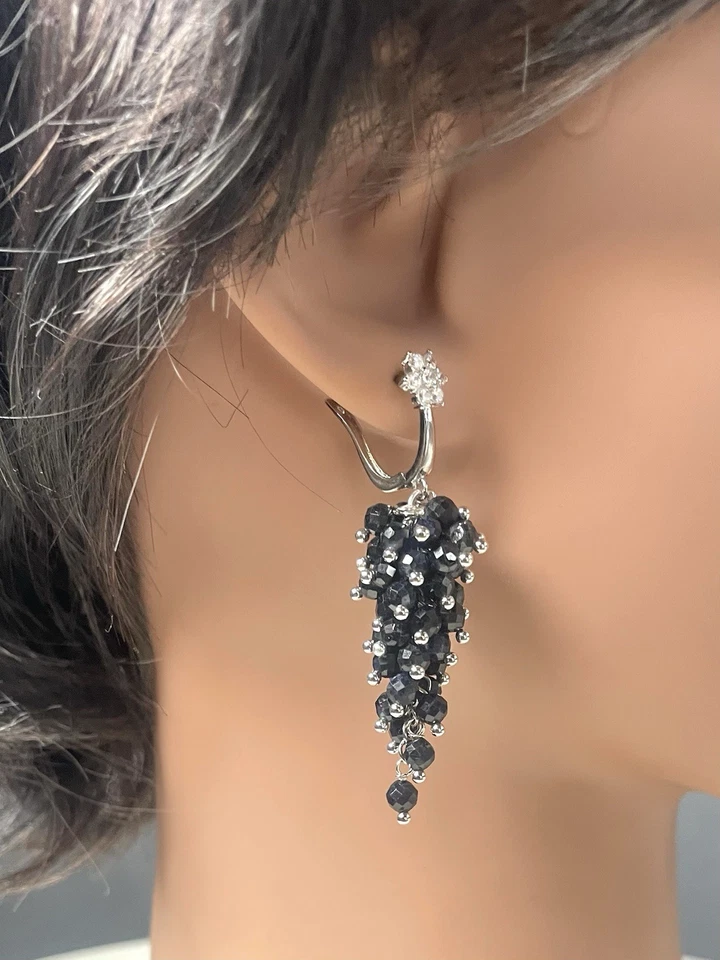 Ohrringe Aus Facettierten Natur Saphiren - Bild 2 von 4