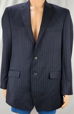 Lauren Ralph Lauren Mens 42L Navy Wool Pinstripe Blazer Suit Jacket Sports Coat