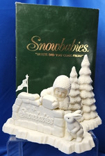 DEPT. 56 SNOWBABIES SIGN Bisque "Where Did You Come From?" Rabbit & Angel