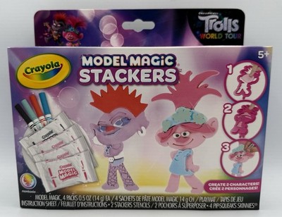 Crayola Trolls World Tour Model Magic Stackers Create 2 Characters Nontoxic