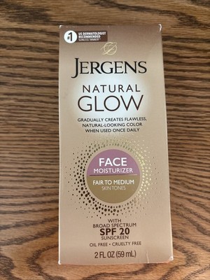 Jergens Natural Glow Face Daily Moisturizer Sunscreen SPF 20 Fair to Medium 2 oz