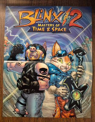 2004 BLINX 2 Masters of Time & Space Video Game art - Print Ad/Centerfold Poster