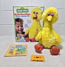 Sesame Street Big Bird Story Magic Plush Cassette Book W/ Box 1992 TYCO S2A