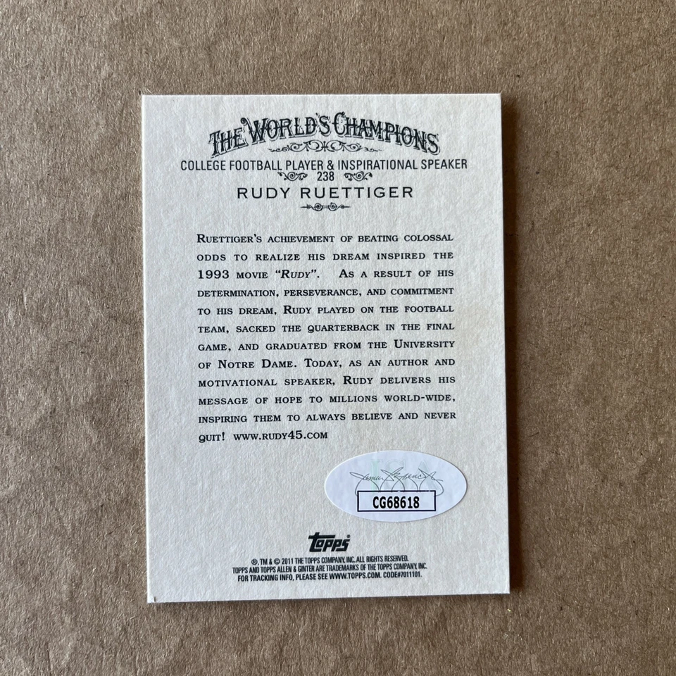 RUDY REUTTIGER SIGNED 2011 ALLEN & GINTER #238 NOTRE DAME JSA MJR - Image 2 of 4