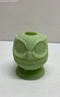 Vintage Fenton uranium milk glass owl fairy lamp