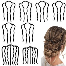 8 Pcs Hair Side Combs Metal Hair Fork Clip Hair Accessories for Women Girls