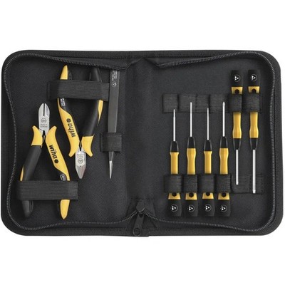 Wiha 43994, ESD Tool Set (red/Yellow, 10-Piece, with Bag)