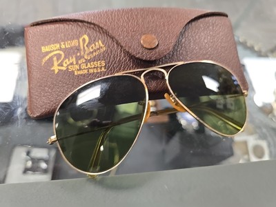希少✨Rey-Ban Vintage AVIATOR GOLD 80s B&L Vintage Ray Ban Aviator 62mm B20 Chromax Gold Drivers Lens