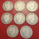 Lot of (8) Barber Half Dollars.  Mixed Years and Mints