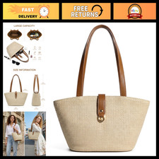 Stylish Summer Straw Tote Bag - Women s Raffia Woven Handbag, Small Beach Purse