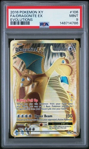 2016 POKEMON XY EVOLUTIONS #106 FULL ART/DRAGONITE EX PSA 9