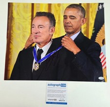 Bruce Springsteen Signed Medal of Freedom Obama 16x20 Photo ACOA