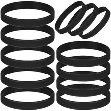12 Pieces Rubber Bracelets, Solid Color Silicone Wristbands, Multi-Pack Blank Wr