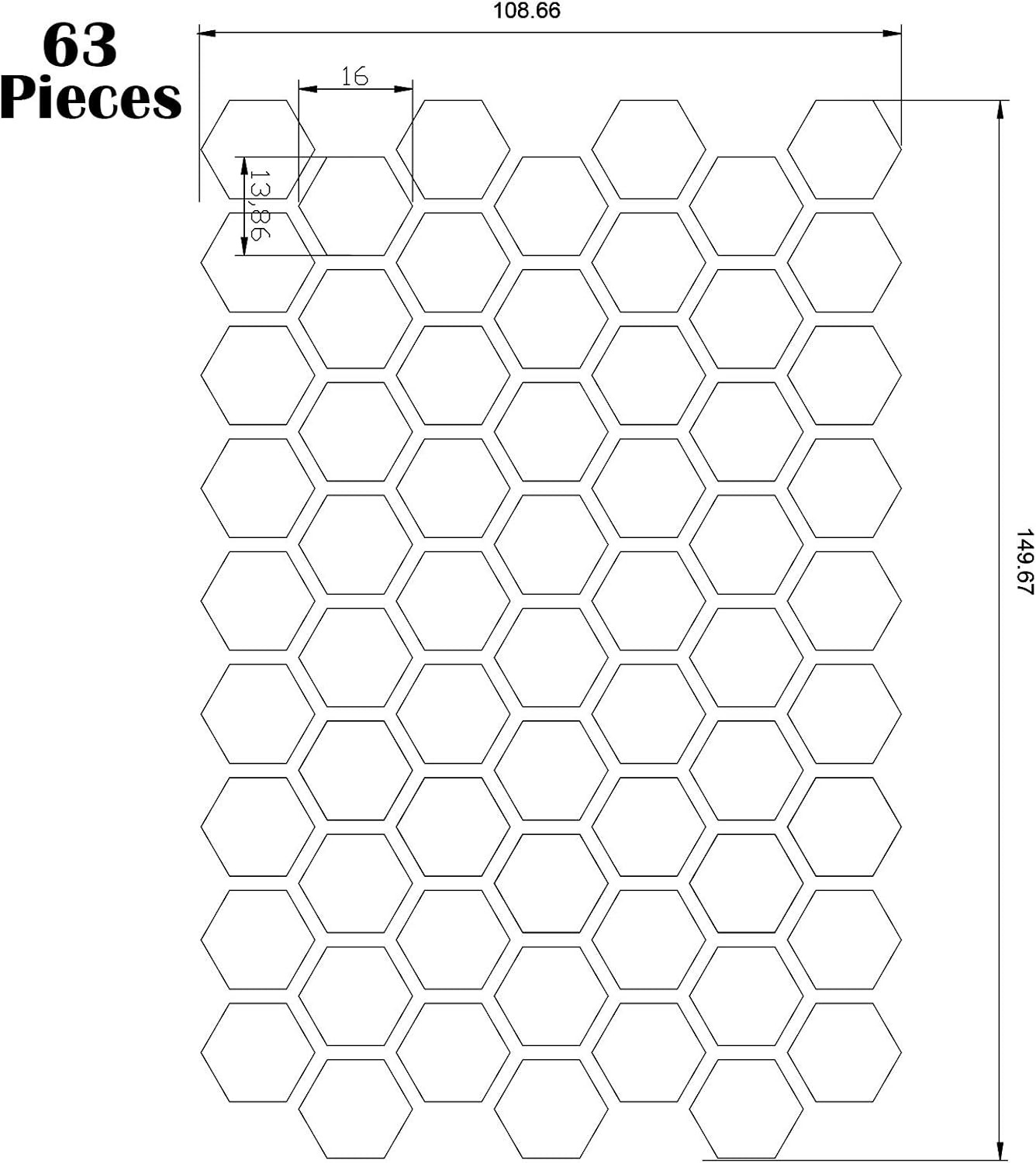 4 Sheets Black PEVA Rubber Anti-Slip Hexagonal Phone Grip Tape Stickers for Phon