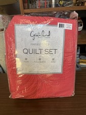 Greenland Home Tropics Palm Leaves Coastal Cotton Blend Quilt Set 3-Piece King