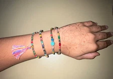 Lot of 4 Beaded Stretch Bracelets – Fashion Jewelry Accessory Set