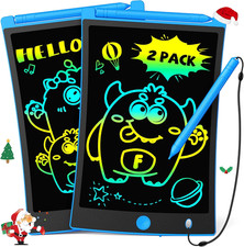 2 Pack LCD Writing Tablet with Stylus, 8.5In Erasable Doodle Board Mess Free Dra