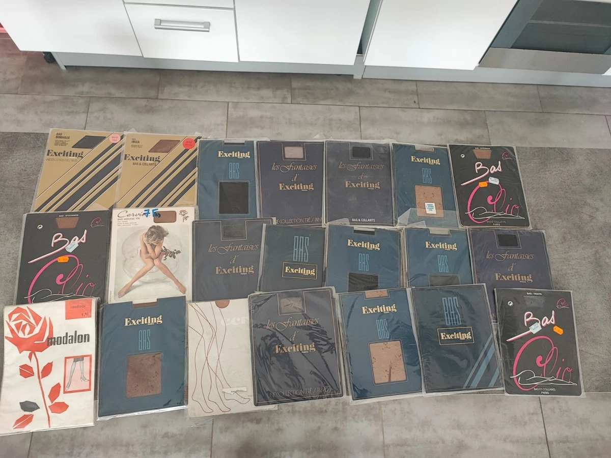 Lot De 12 Paires De Bas Vintage - Style Jarretelle - Plusieurs Marques Et Tailles - Jamais Portés