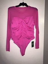 NWT Halara Bodysuit Hot Pink Snaps Underneath