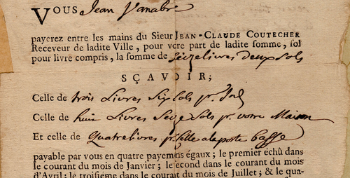 1748 Imposition "De par le Roy" Dixième Capitation Gray VONABRE imprimé manuscri - Photo 4 sur 5