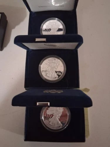 Lot of 15 Proof American Silver Eagles in Display Case, See Description (GX0004)