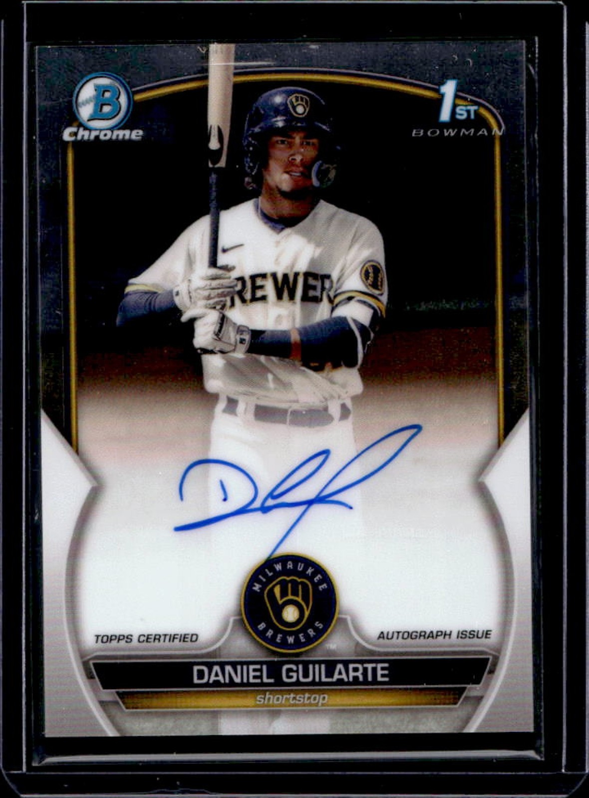 2023 Bowman Chrome Daniel Guilarte Auto 1st Prospect #CPA-DGE Brewers