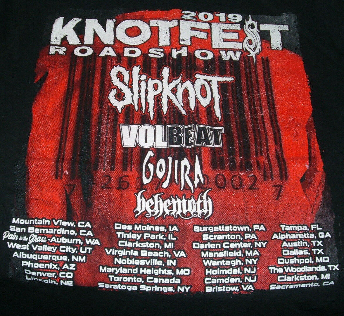 Knotfest Slipknot T Shirt Concert 2019 Sz M Volbe… - image 3