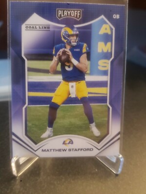 2021 Panini Playoff Goal Line #182 Matthew Stafford LA Rams Blue Foil Parallel 