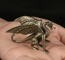 Brass Pterosaur Dragon Animal Figurine Small Statue Table Home Decoration Gifts