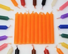 Lot of 10 Chime Spell Candles: Orange, Mini 4" (NEW) Pagan, Wicca, Altar, Ritual