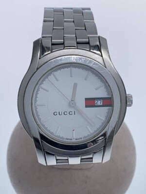Gucci 5500XL Quartz Men's Watch White Dial Round 40mm Analog