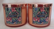 Bath Body Works 3-wick Scented Candle Lot Set of 2 BLUE ORCHARD SKIES ess oils