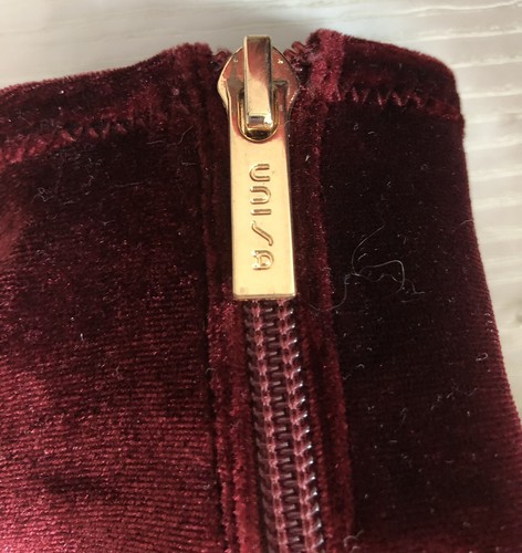 Unisa Womens Boot Bootie~Velvety Burgundy Size 8 Medium Zip Up - Picture 2 of 6