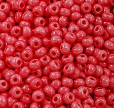 Czech Glass Seed Beads Size 6/0 " TERRA PEARL OAPQUE RASPBERRY " Loose 50 Grams