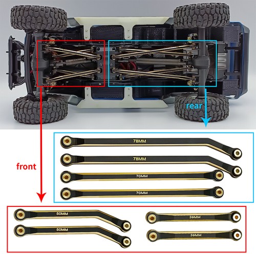 Brass Chassis 8 Links Rod for 1:24 RC Axial SCX24 90081 AXI00001/2/4/5/6 Crawler - Picture 36 of 92