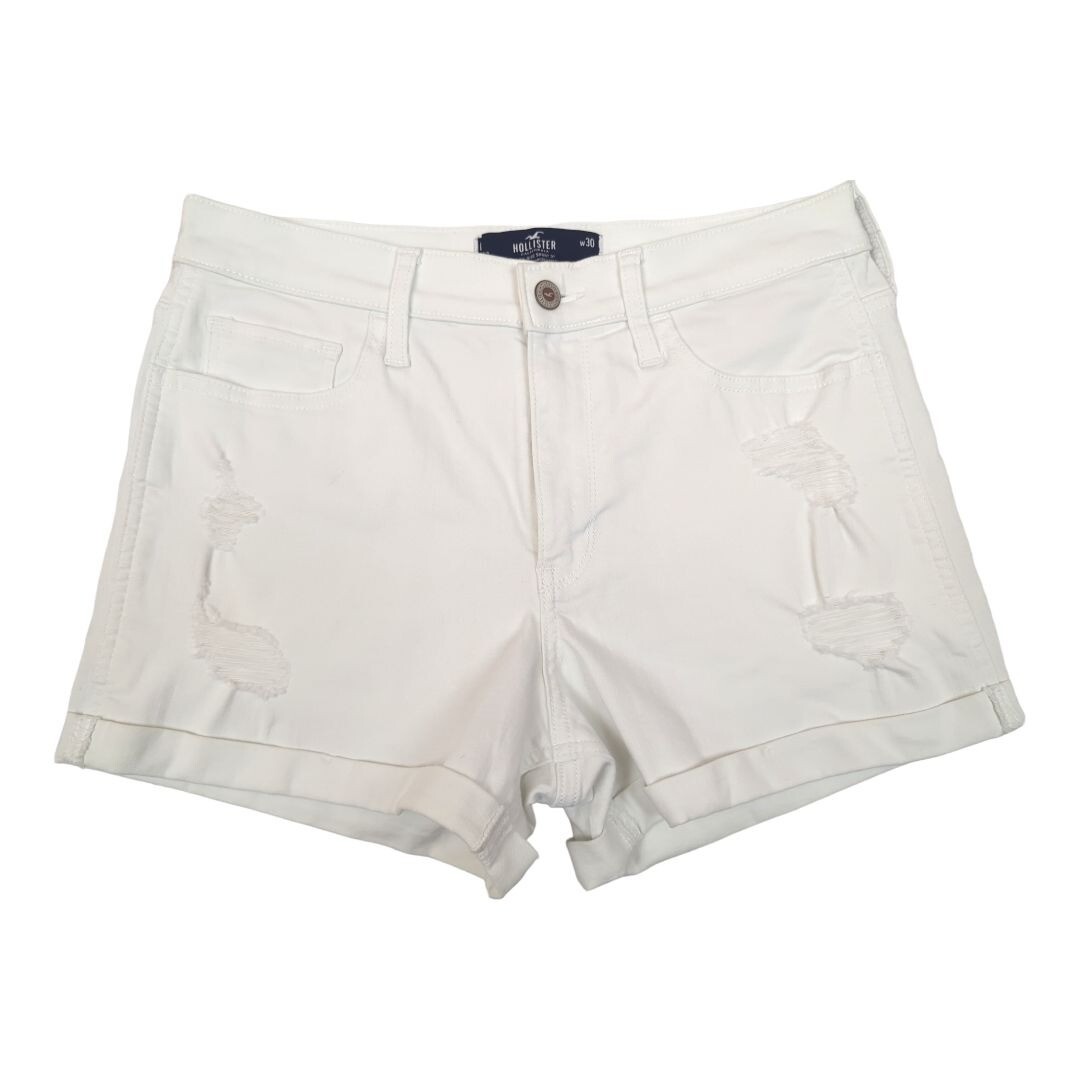 Hollister High-Rise White Denim Shorts 3