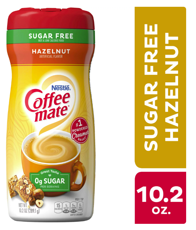 Nestle Coffee mate Sugar Free Hazelnut Powder Coffee Creamer Nestle Coffee mate Sugar Free Hazelnut Powder Coffee Creamer