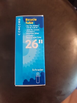 Chambre à Air Vélo Concord 26 Pouces – Valve Schrader, 1.75-2.25, Neuf