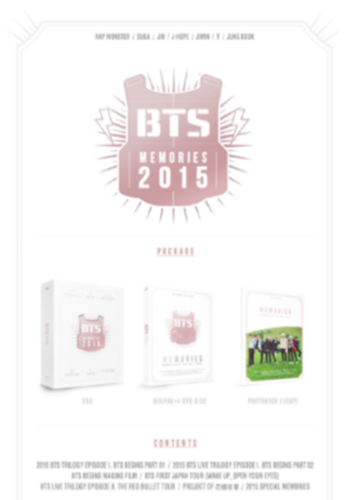 BTS Best Selling Memories of 2015 Full SET Reliable Free SHP Good