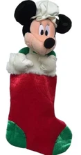 Minnie Mouse 3D Stocking With Back  Closure To Fill.. Stuffed Head On Top. Cute