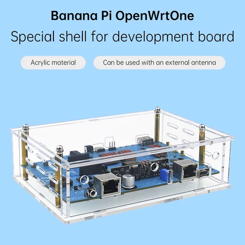 Coque de protection transparente en acrylique BananaPi Openwrt One Shell Antenna