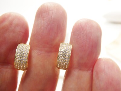 10K REAL YELLOW GOLD DESIGNS FULL ICE FANCY EARRINGS