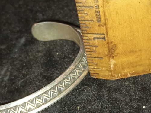 ?R Skeets Secatero Polsino Carenato Stampato Argento Sterling Kokopelli Tessuto & Sole - Foto 21 di 21