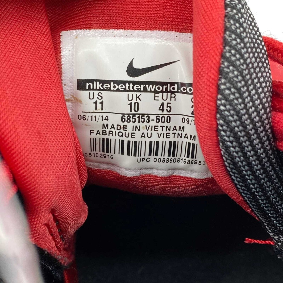 Nike Red/White Leather Sneakers | Athletic Style Size 11 | eBay