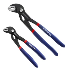 WORKPRO 2 Piece Groove Joint Pliers Set 7& 10" Fast Adjustable Water Pump Pliers