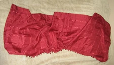 Window Valance 52" x 18" Wine Solid with Beads Curtain 100% Polyester