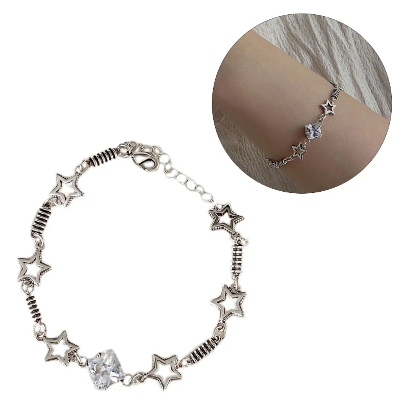 Alloy Y2k Star Bangle Metal Bracelet Women Bangles Female Star